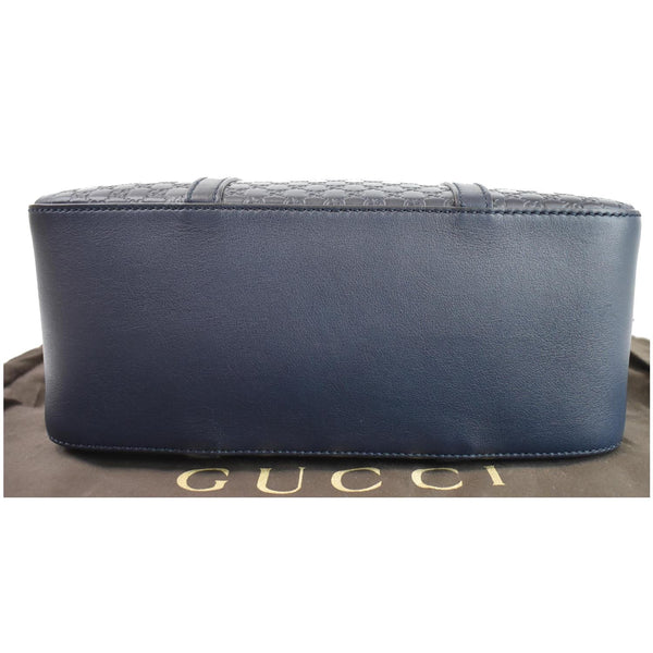 Gucci Microguccissima Small Leather Crossbody Bag Blue - smooth bottom side\