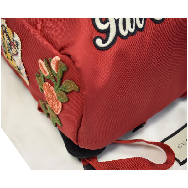 GUCCI Techno Embroidered Canvas Web Backpack Bag Red 45098
