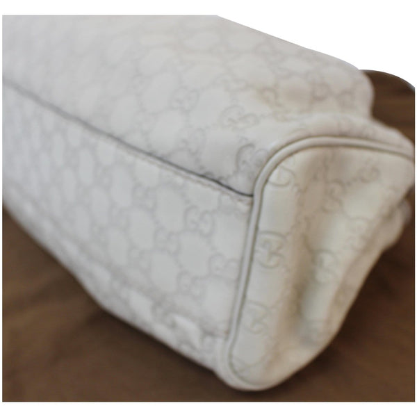 GUCCI Sukey Medium Guccissima Leather Tote Bag White 211944