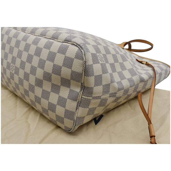 LOUIS VUITTON  Neverfull MM Damier Azur Tote Shoulder Bag White