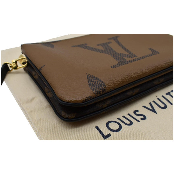LOUIS VUITTON Double Zip Pochette Reverse Monogram Giant Shoulder Bag Brown