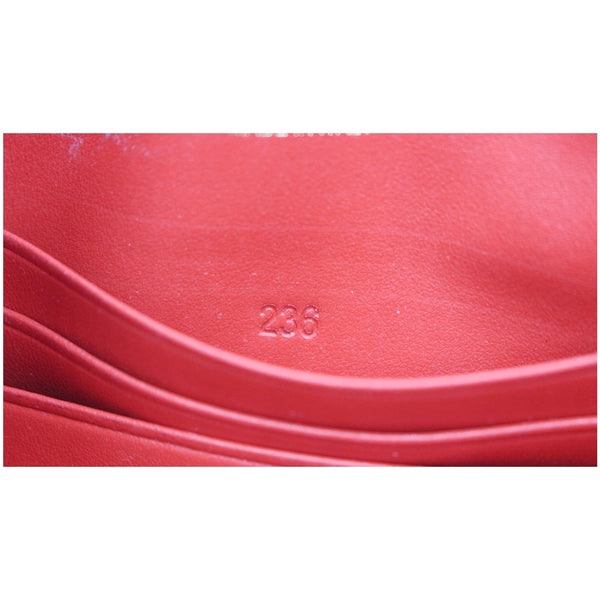 PRADA Envelope Leather Clutch Wallet Red