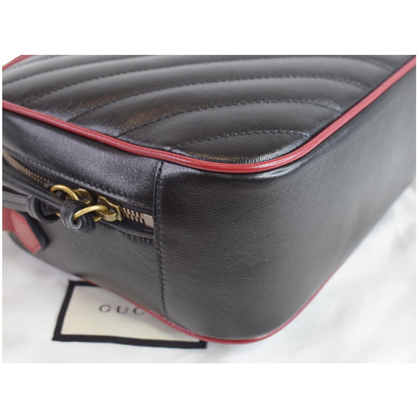 GUCCI GG Marmont Small Bamboo Leather Shoulder Bag Black 602270