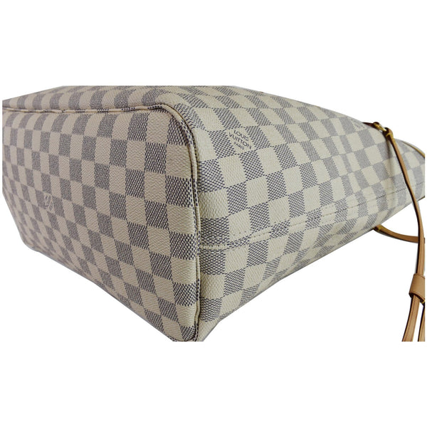 LOUIS VUITTON  Neverfull MM Damier Azur Tote Shoulder Bag White