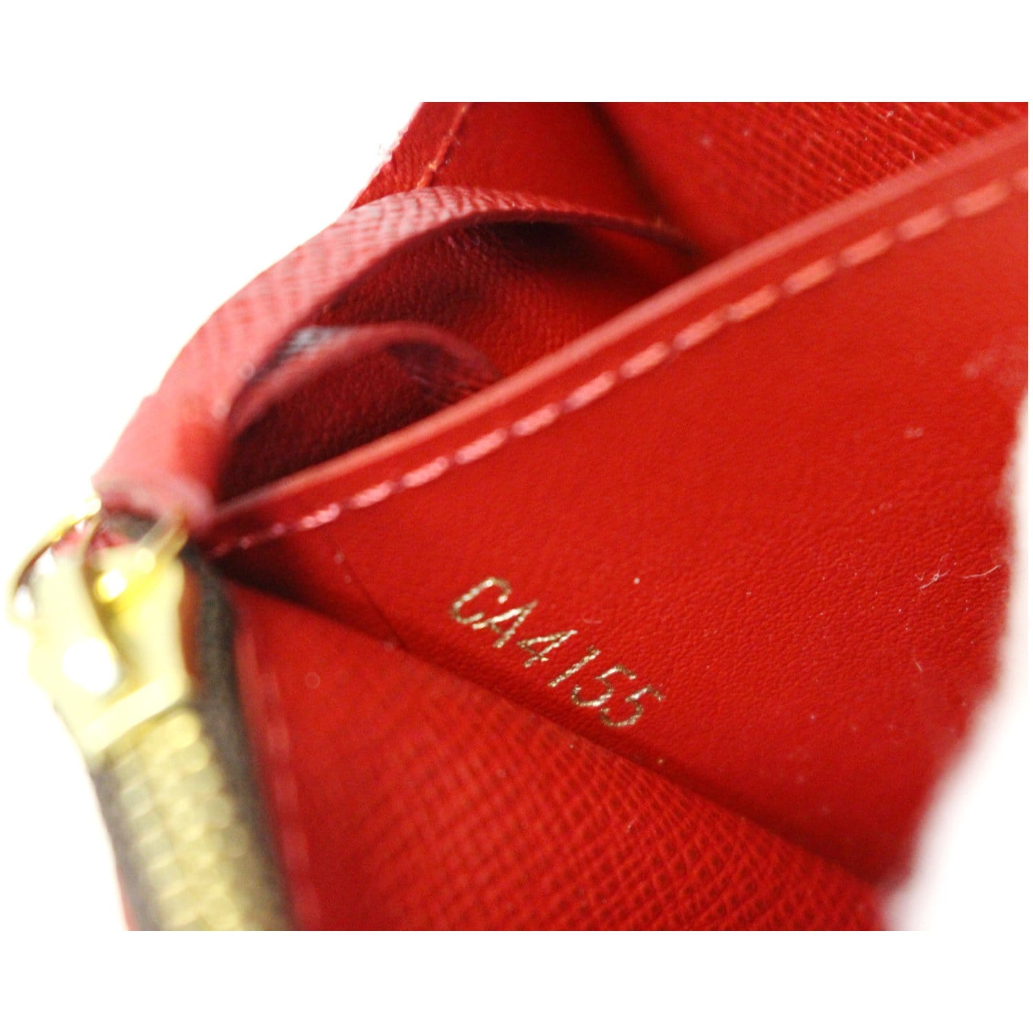 Authentic Louis Vuitton Damier Ebene Red Caissa Wallet