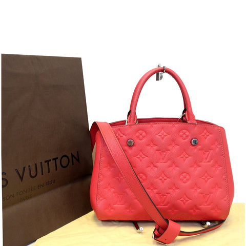 LOUIS VUITTON Montaigne BB Empreinte Leather Shoulder Bag Cherry-US