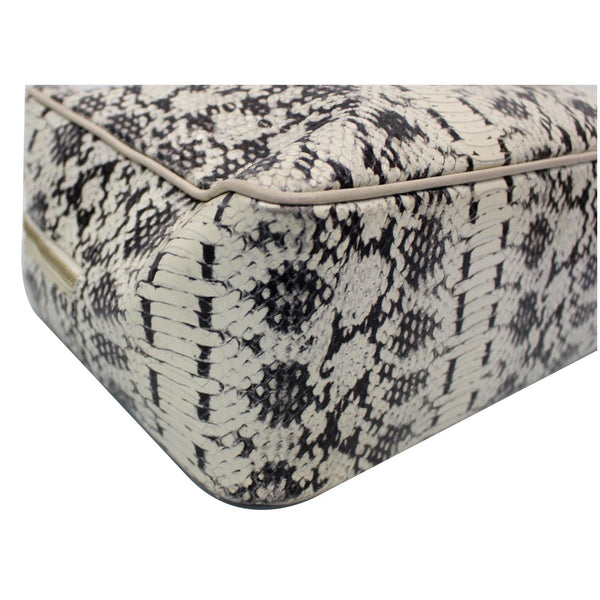 VERSACE Python Embossed Satchel Bag White/Black