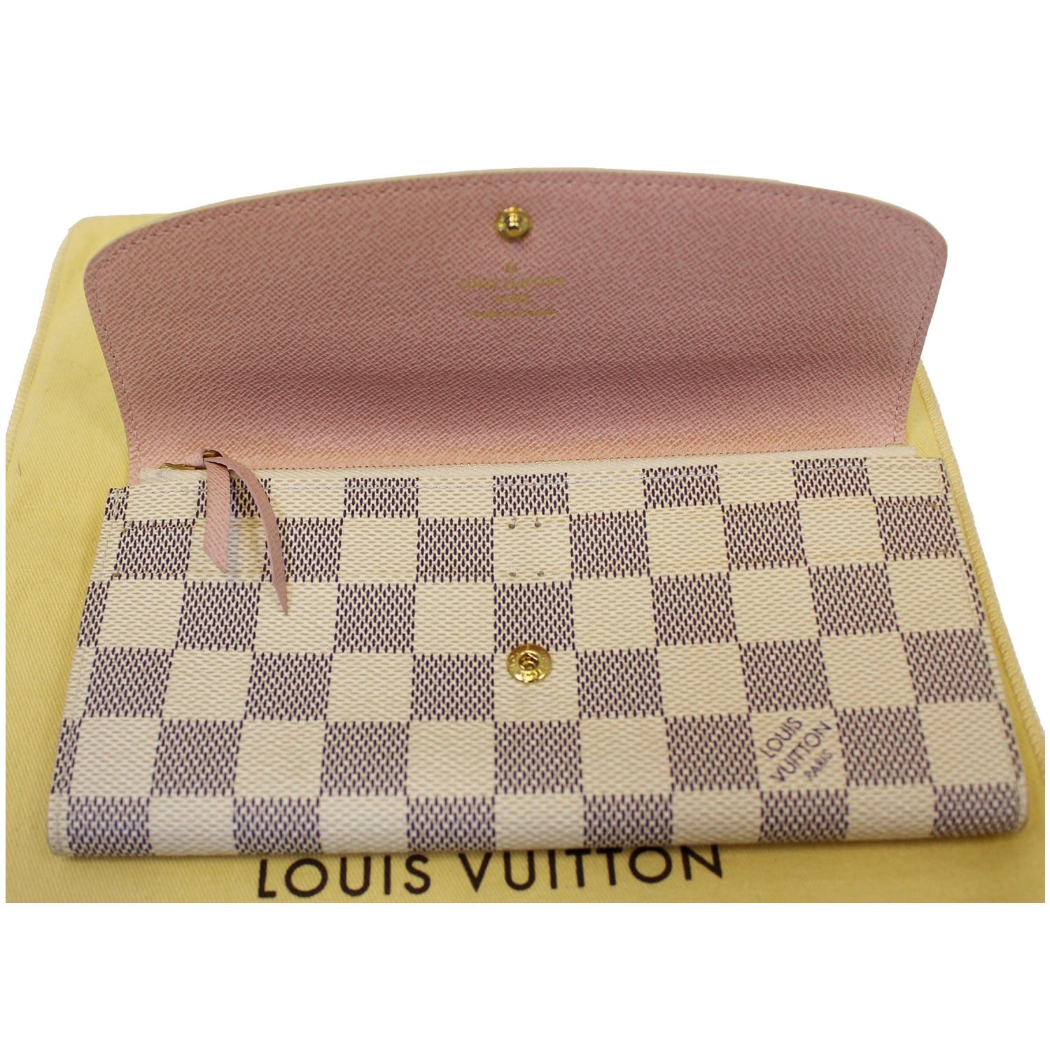 Louis Vuitton Damier Azur Emilie Wallet Pink – DAC