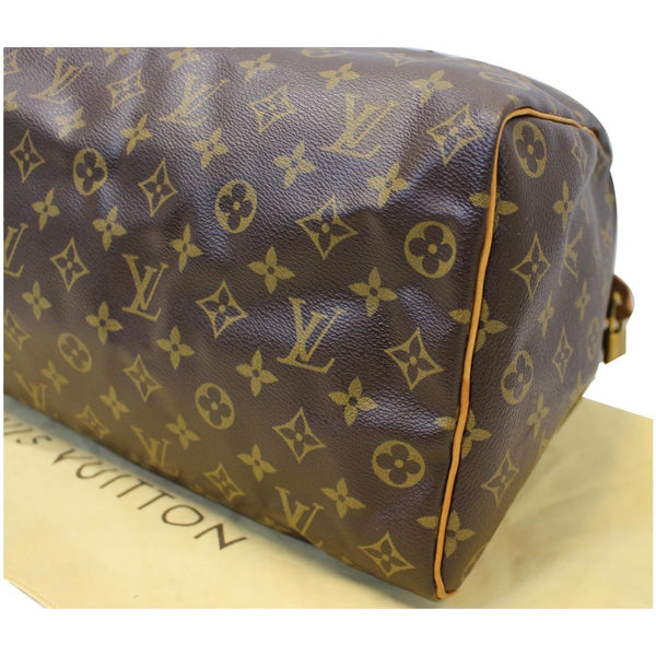 LOUIS VUITTON Speedy 35 Monogram Canvas Satchel Bag Brown