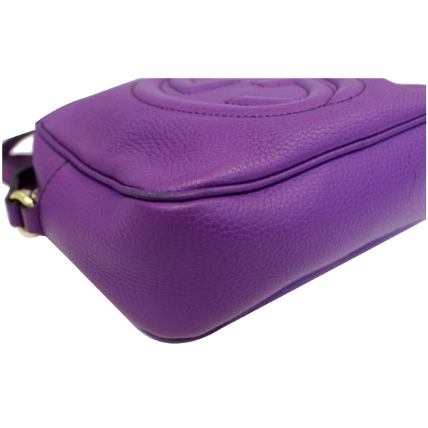 GUCCI Soho Disco Pebbled Leather Small Crossbody Bag 308364 Purple-US