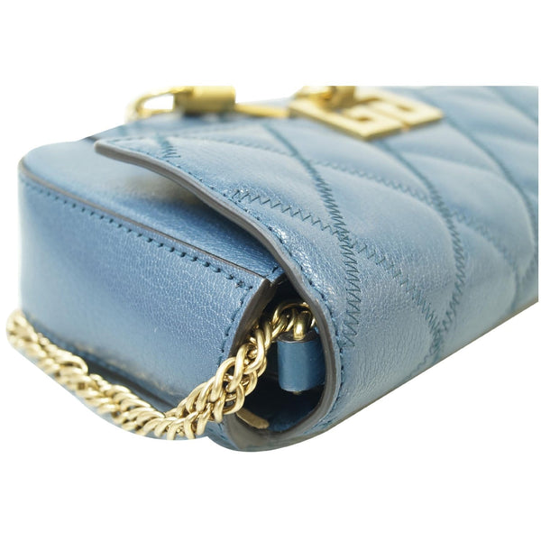 GIVENCHY GV3 Mini Quilted Leather Crossbody Bag Teal Blue