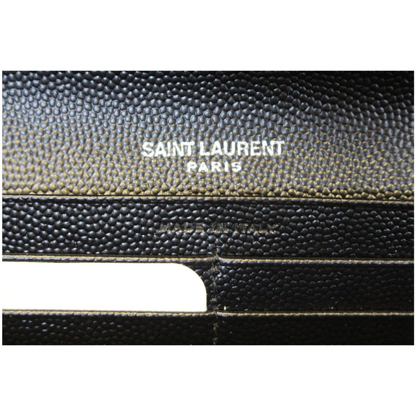 Yves Saint Laurent Wallet Large Grain De Poudre - ysl logo