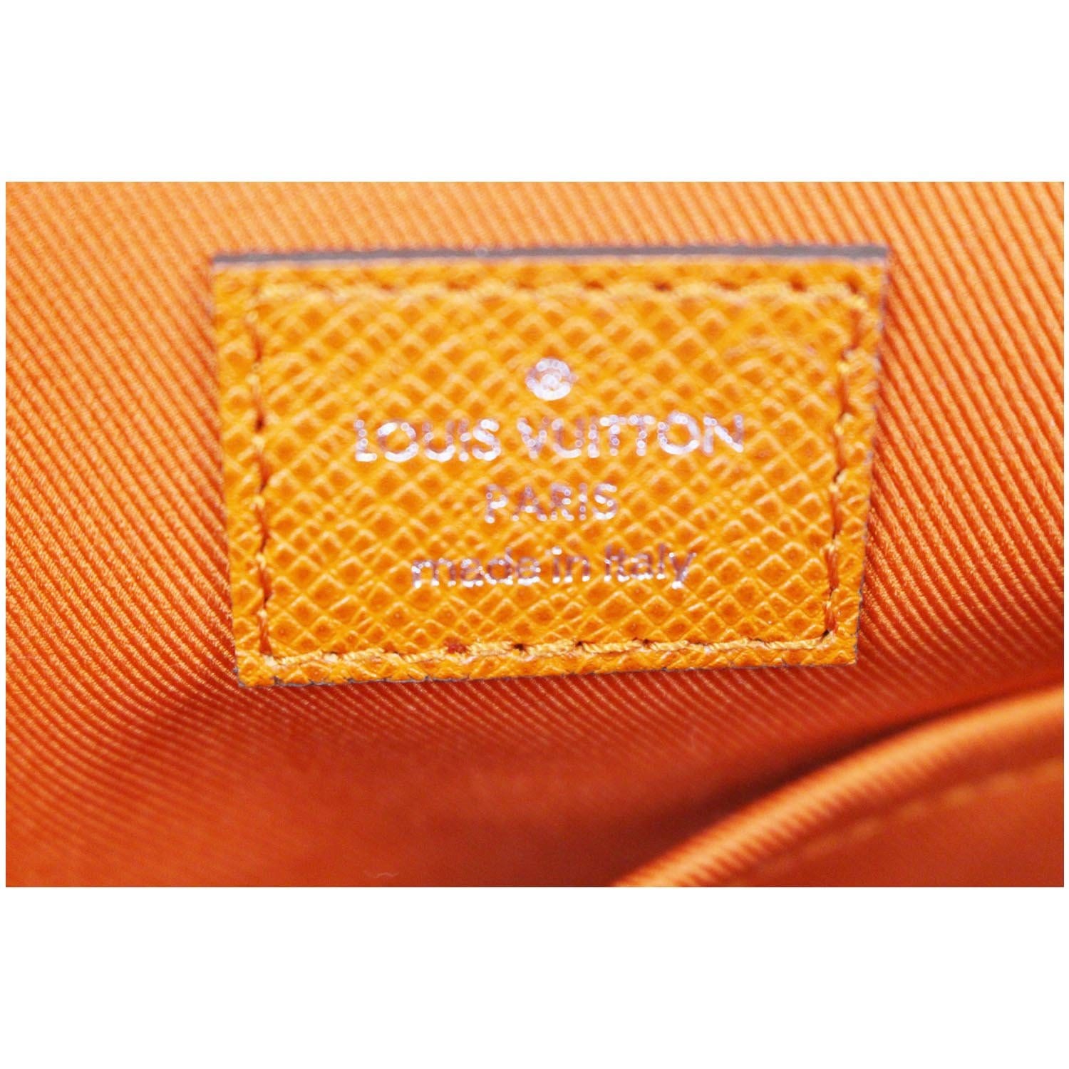 Orange Monogram Coated Canvas and Taiga Leather Taigarama Square Pouch Bag  Charm Silver Hardware, 2021