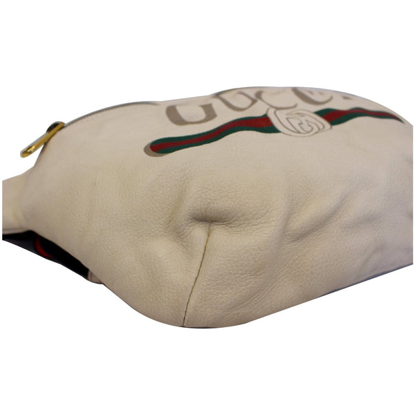 GUCCI Print Leather Medium Belt Waist Bum Bag White 530412