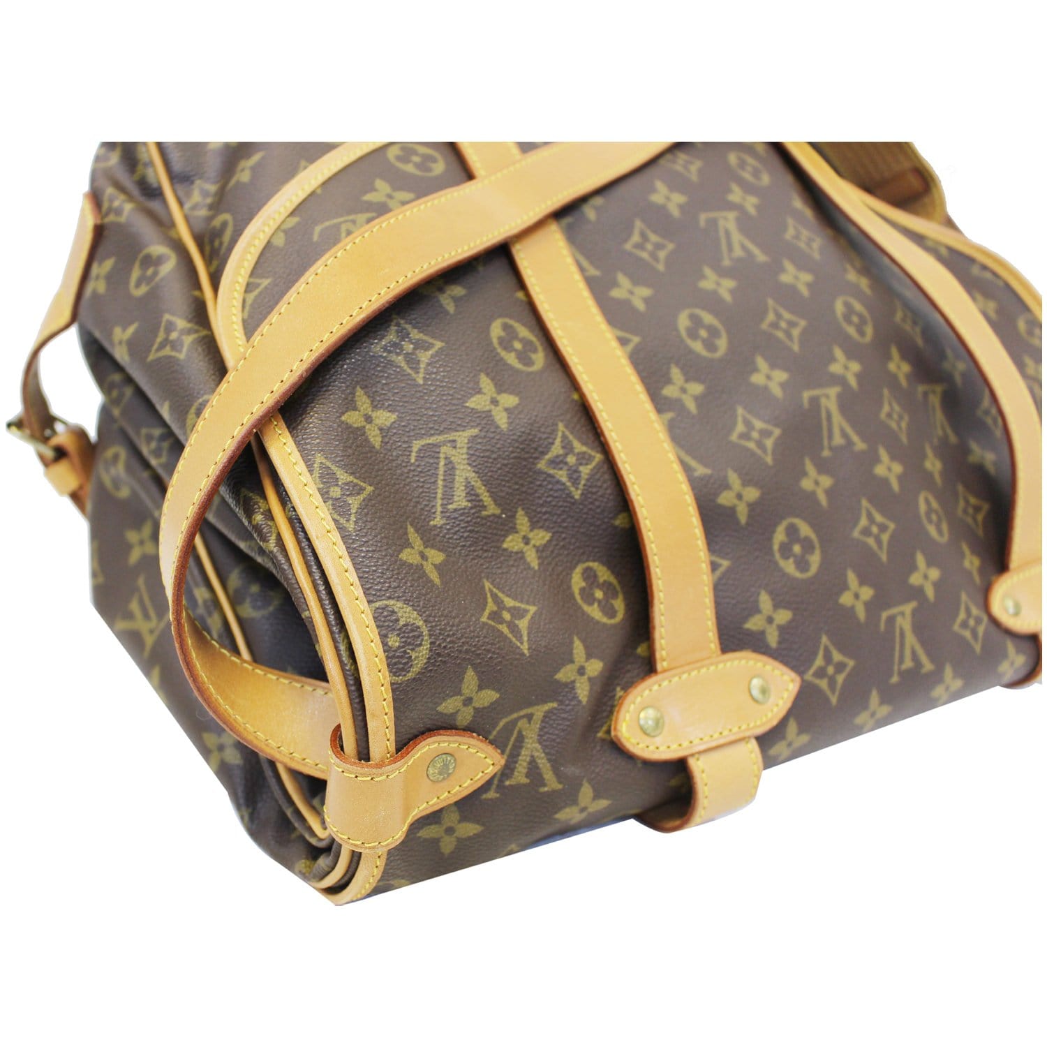 Louis Vuitton Saumur Monogram 43 Gm Saddle 869500 Brown Canvas Messenger  Bag For Sale at 1stDibs