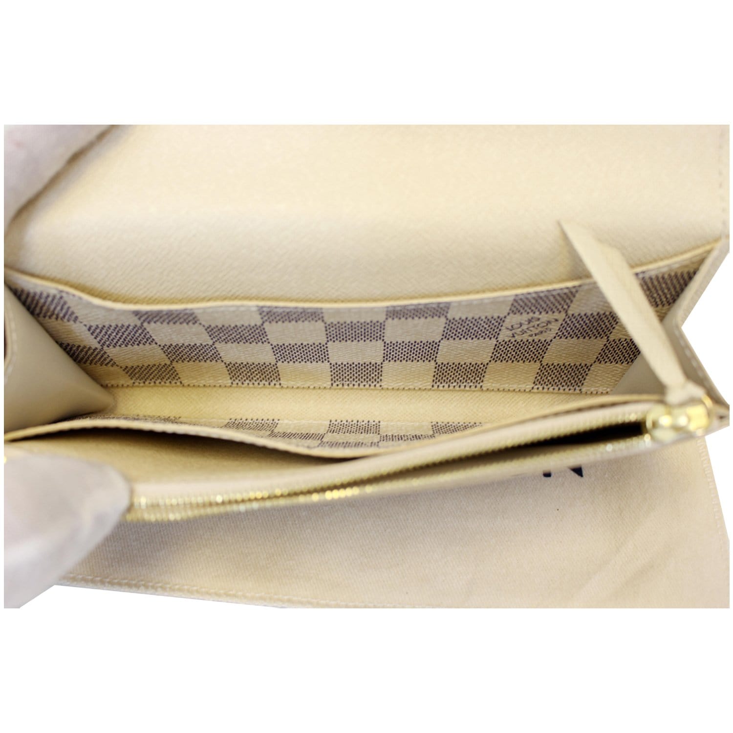 Louis Vuitton Vintage White Damier Azur French Purse Wallet