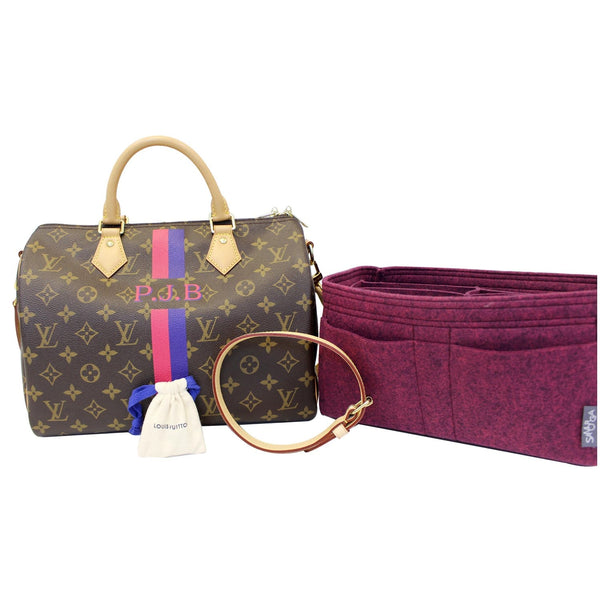 LOUIS VUITTON Speedy 30 Mon Bandouliere Monogram Canvas Shoulder Bag-US 