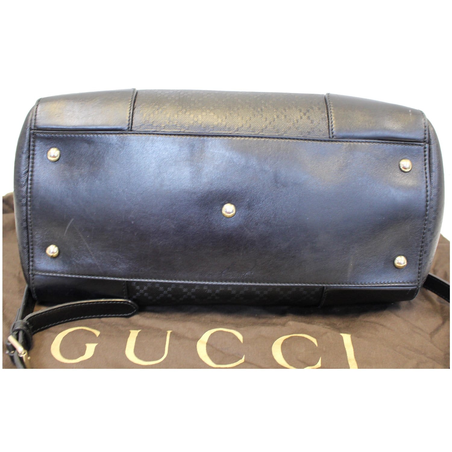 GUCCI Bright Diamante Medium Top Handle Bag Black-US