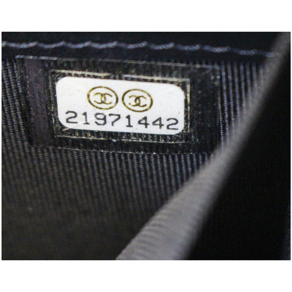 Chanel Flap Shoulder Bag Patent black Leather tag number