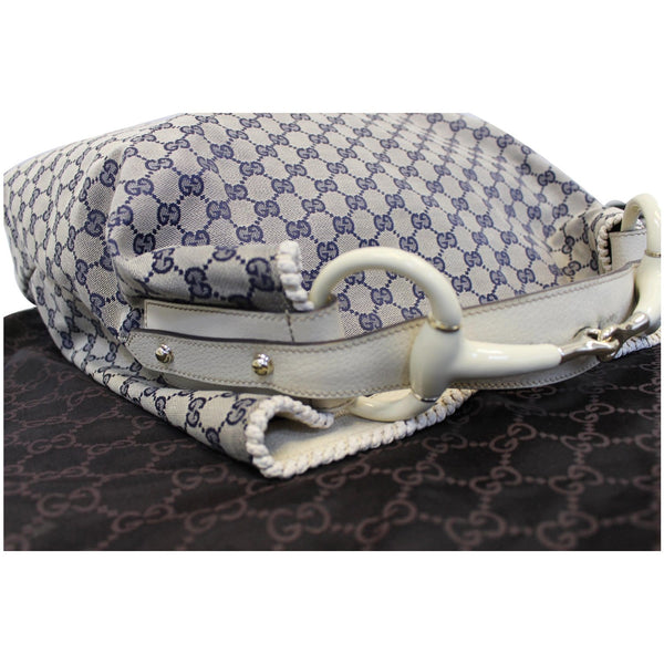 GUCCI Horsebit GG Canvas Large Hobo Bag Blue/White 114900-US
