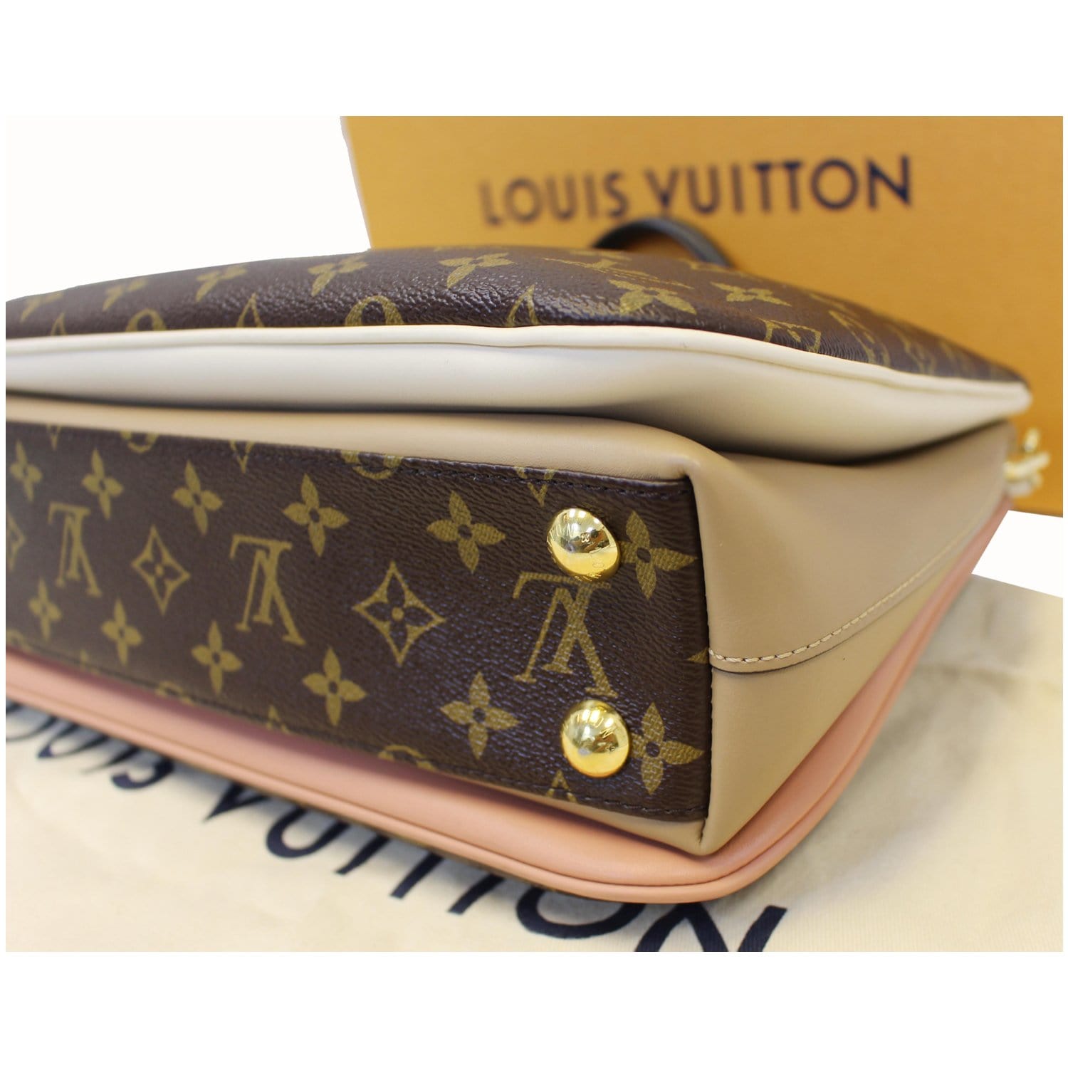 Louis Vuitton Millefeuille Handbag Monogram Canvas Leather Brown Pink –  Gaby's Bags