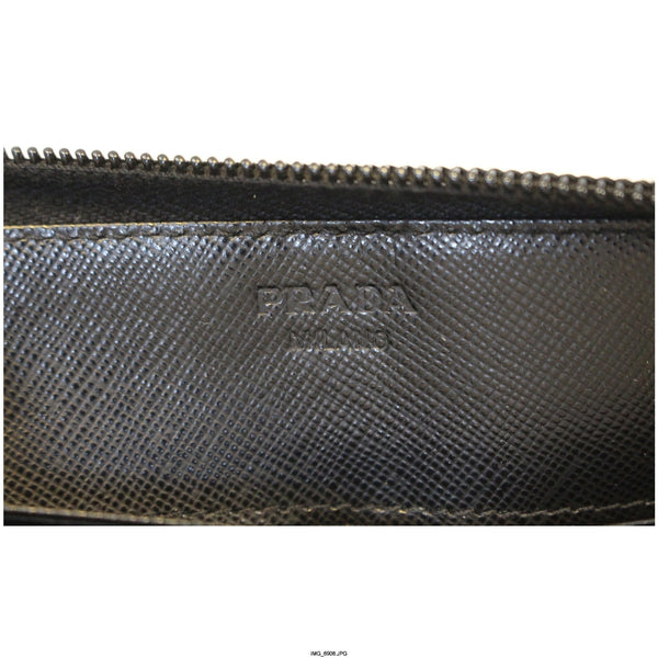 PRADA Black Nylon Zip Around Wallet