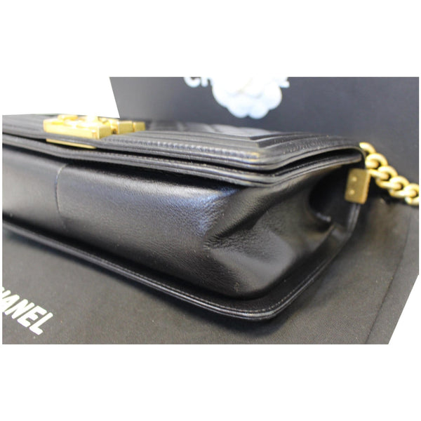 Chanel Le Boy Medium Flap Bag Caviar Leather Black exterior