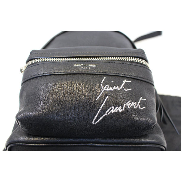 YVES SAINT LAURENT Toy City Embroidered Leather Backpack Bag Black-US