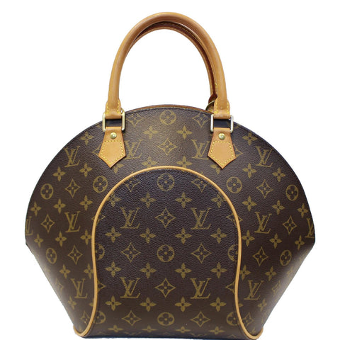 LOUIS VUITTON Ellipse MM Monogram Canvas Satchel Bag Brown