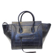 CELINE Croc Stamped Embossed Leather Medium Phantom Luggage Tote Bag-US