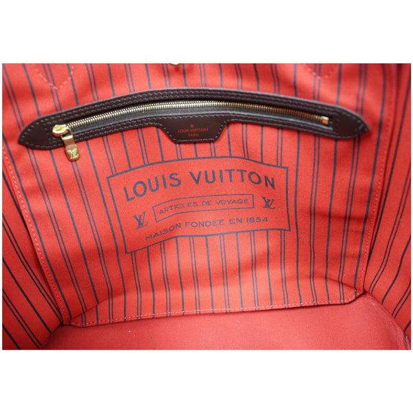 LOUIS VUITTON Neverfull MM Damier Ebene Tote Shoulder Bag Brown
