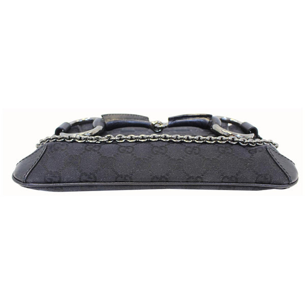 GUCCI Horsebit GG Canvas Clutch Bag Black