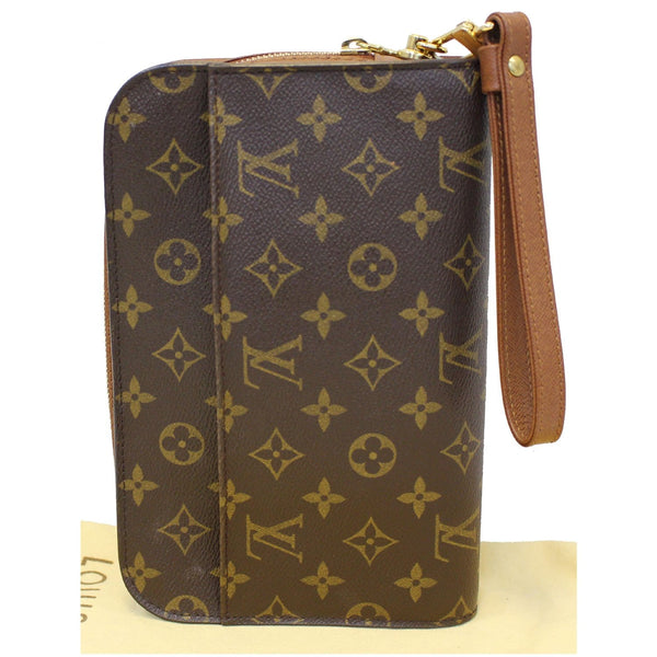 LOUIS VUITTON Orsay Monogram Canvas Clutch Bag Brown