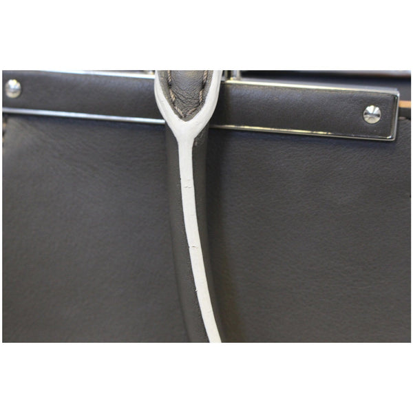 Fendi Petite 3Jours Calfskin Leather Tote Bag Dark Grey exterior