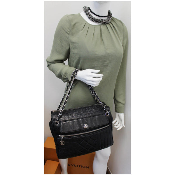 Chanel Calfskin Perforated 50's Bowler Bag - Black handbag
