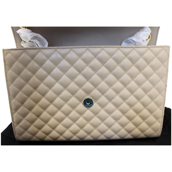 YVES SAINT LAURENT Envelope Large Matelasse Embossed Leather Shoulder Bag Nude