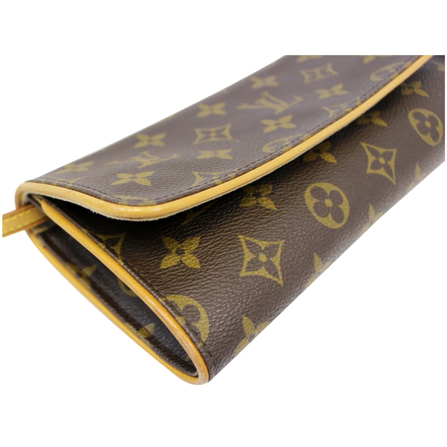 Authenticated used Louis Vuitton Shoulder Bag Pochette Twin Brown Monogram M51852 Canvas Nume FL1000 Louis Vuitton Clutch 2way Flap Women's LV, Adult