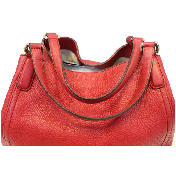 GUCCI Soho Top Handle Pebbled Leather Tote Bag Red-US