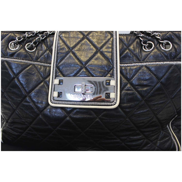 Chanel Tote Bag East West Large Lambskin Quilted Leather- front view