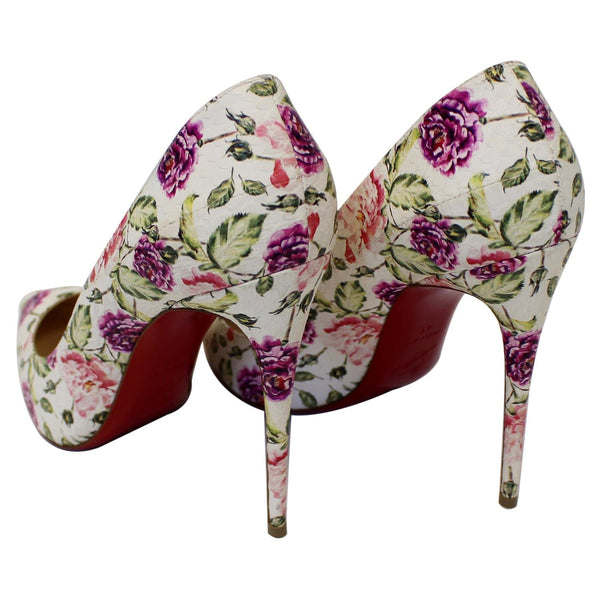 CHRISTIAN LOUBOUTIN Pigalle Follies Watersnake Floral Pumps US 11-US
