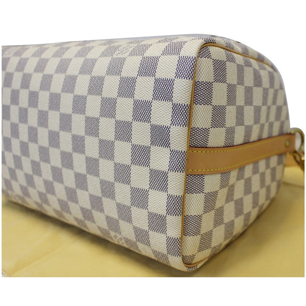 LOUIS VUITTON Speedy 30 Damier Azur Bandouliere Satchel Bag White-US