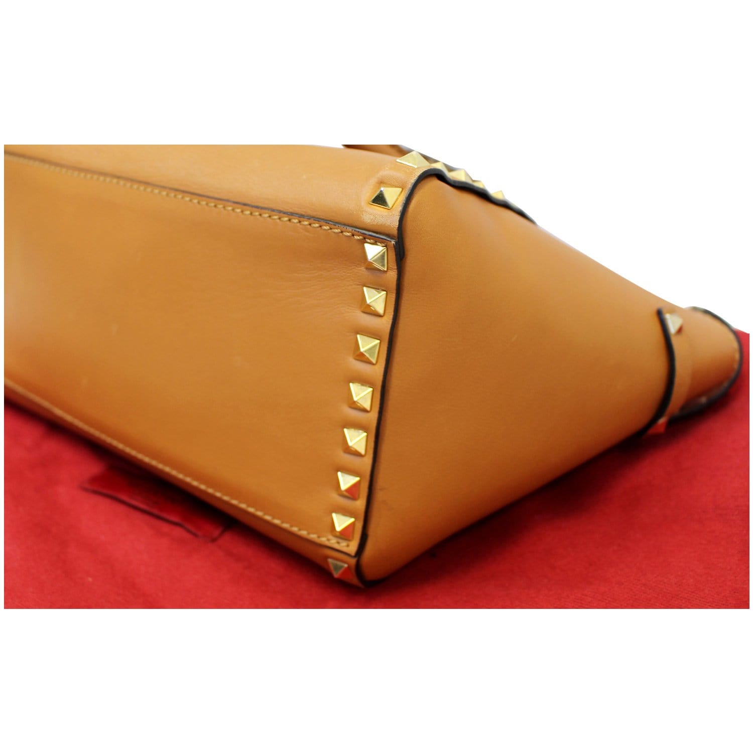 Valentino Garavani Rockstud Small Double Handle Leather Tote Bag - Nude  LW0B0540BOL-N33 8050145676426 - Valentino, Rockstud - Jomashop