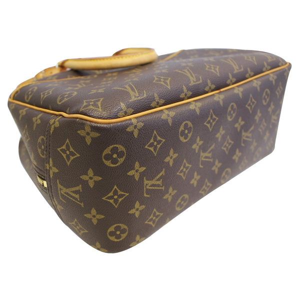 LOUIS VUITTON Deauville Monogram Canvas Boston Satchel Bag Brown