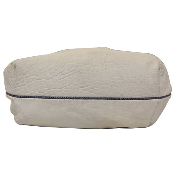  Fendi White Leather Satchel Bag For Women - bottom view 