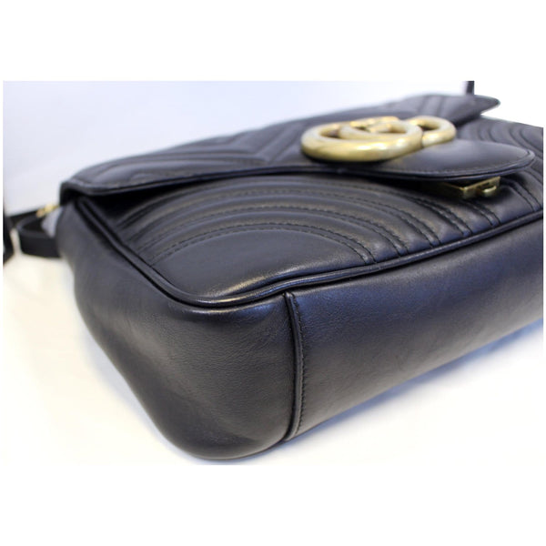 GUCCI GG Marmont Matelasse Leather Shoulder Bag Black 443496