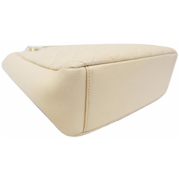 Chanel Tote Bag PST Caviar Leather Petit Shopping Beige back view