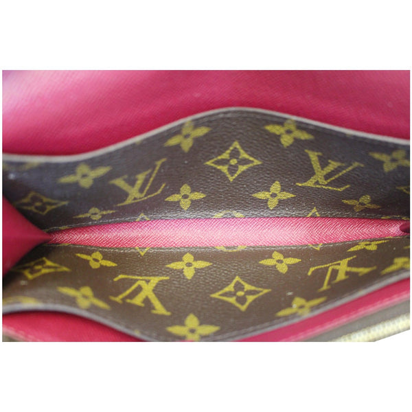 LOUIS VUITTON Emilie Monogram Canvas Wallet Brown