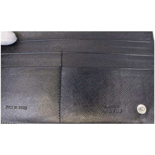 Prada Nylon Wallet | Bifold Long Black Wallet - Inside Portions