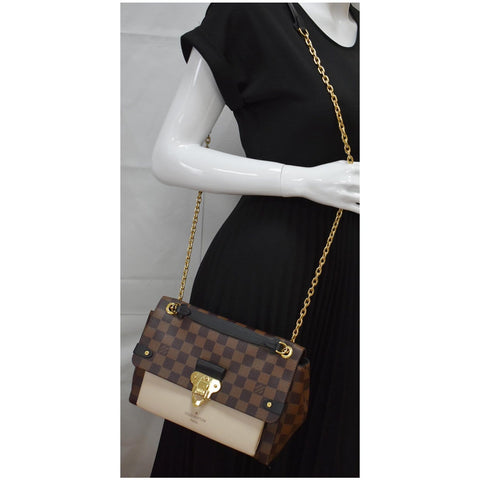 LOUIS VUITTON Vavin PM Damier Ebene Crossbody Bag Brown