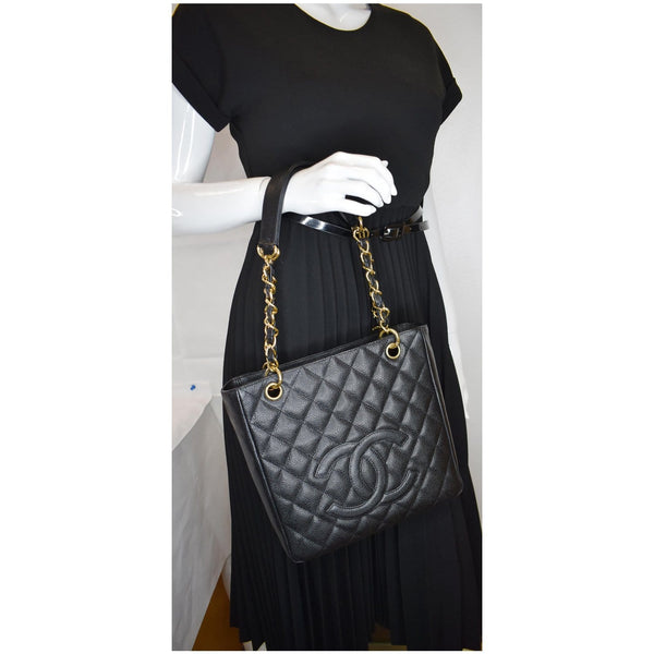CHANEL Petit Shopping Tote PST Tote Bag Black